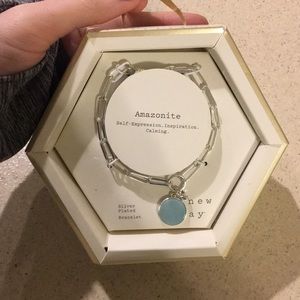 Silver Plated Amazonite Charm Bracelet